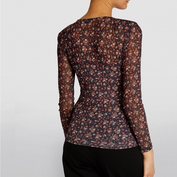 Sandro Bethanie Mesh Floral Print Top - Picture 4 of 9